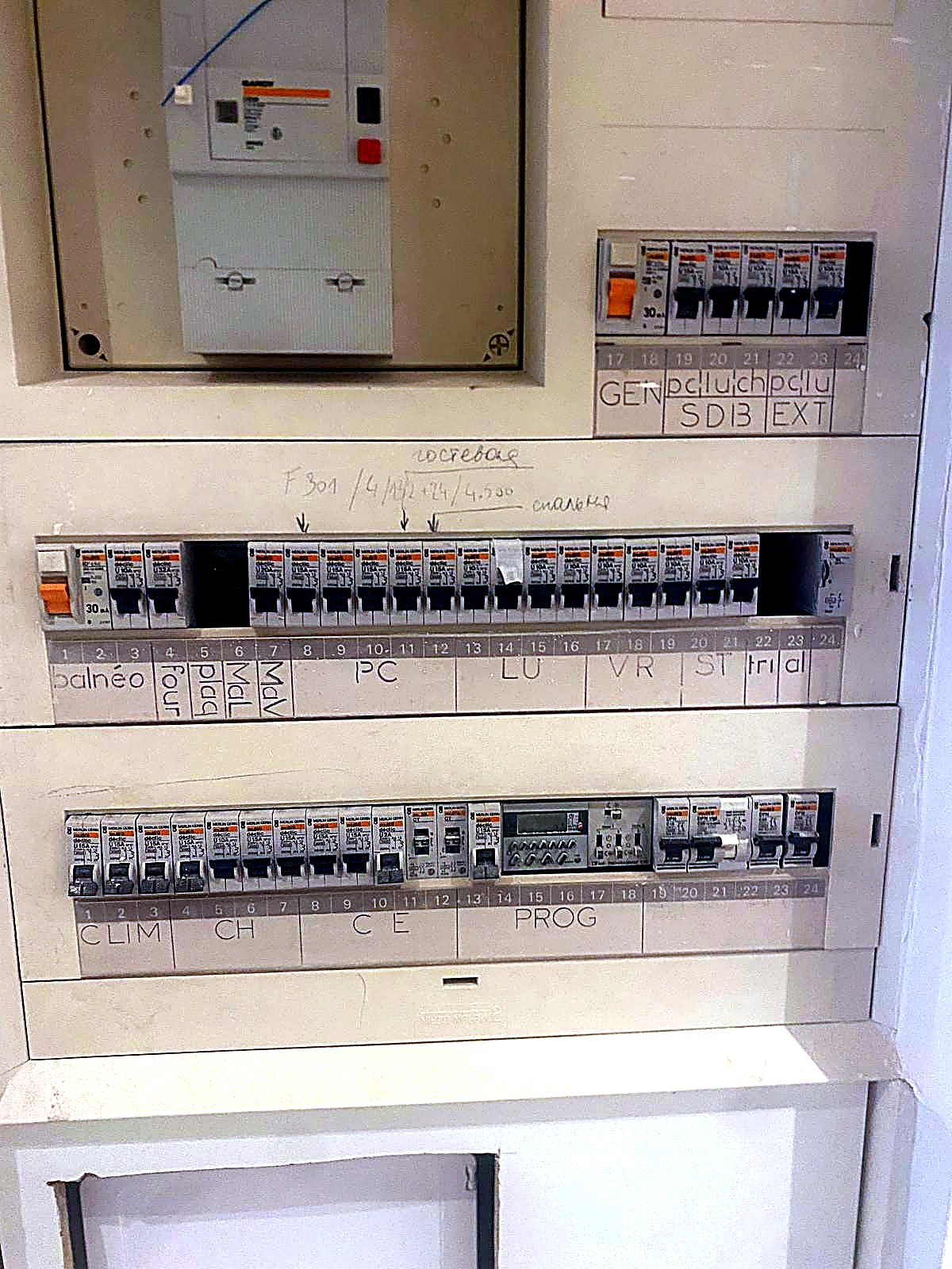 Tableau électrique neuf installé et câblé